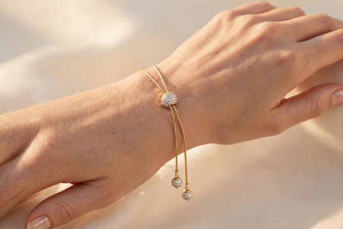 Diamond Slider Bolo Bracelet lifestyle