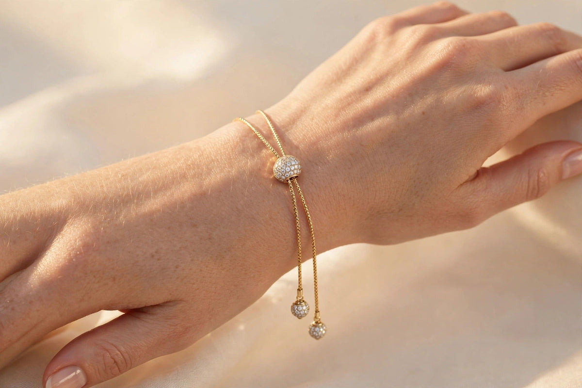 Diamond Slider Bolo Bracelet lifestyle