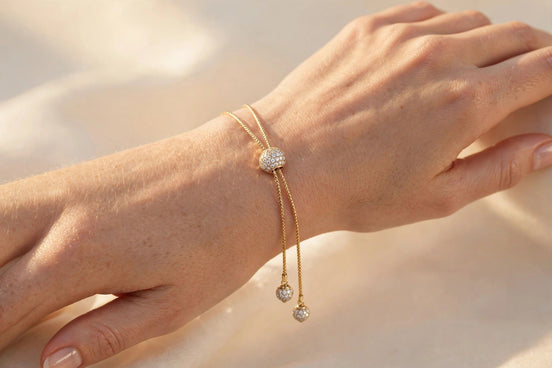 Diamond Slider Bolo Bracelet lifestyle