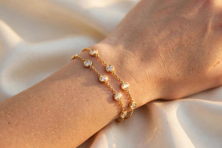 Double-Wrap Diamond Station Bracelet lifestyle