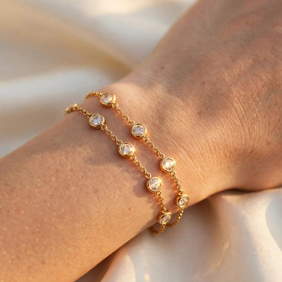 Double-Wrap Diamond Station Bracelet lifestyle