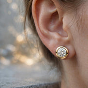 Bezel-Set Diamond Studs lifestyle