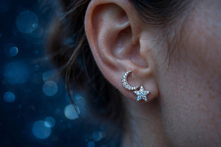 Celestial Moon and Star Studs lifestyle