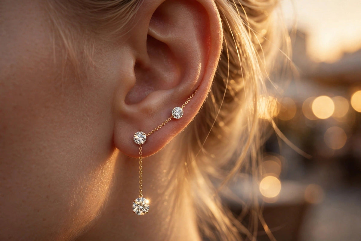 Diamond Threader Earrings lifestyle