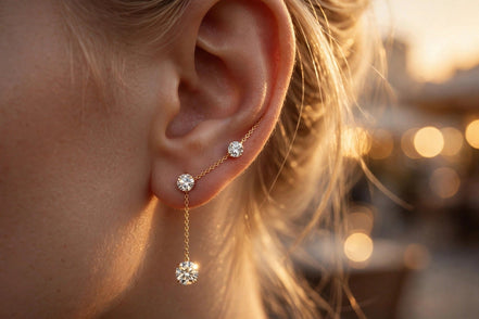 Diamond Threader Earrings lifestyle