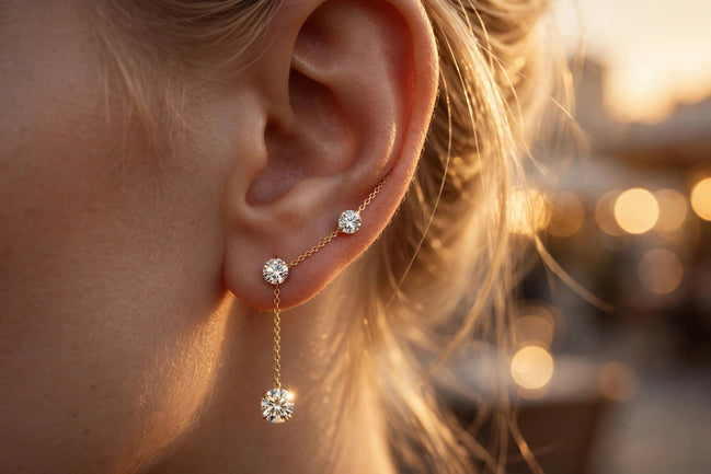 Diamond Threader Earrings lifestyle