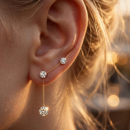 Diamond Threader Earrings lifestyle