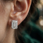 Emerald-Cut Diamond Studs lifestyle