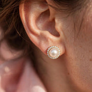 Pearl and Diamond Studs lifestyle