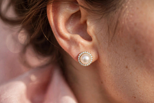 Pearl and Diamond Studs lifestyle