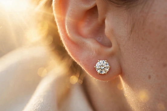 Solitaire Diamond Studs lifestyle