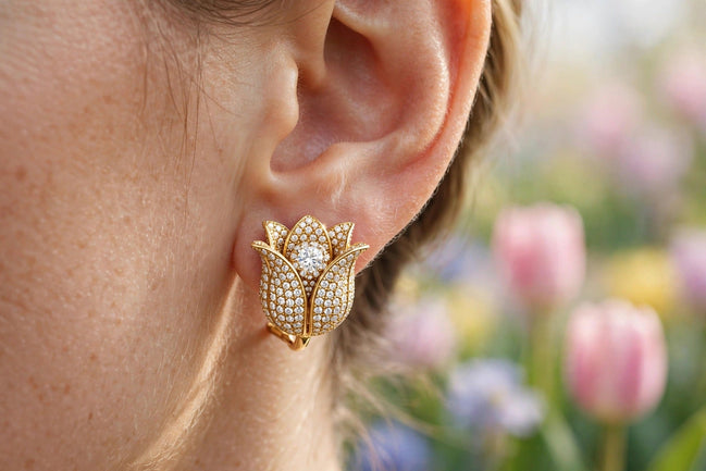 Tulip Diamond Studs lifestyle