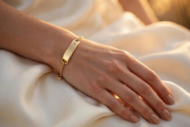 Engravable Diamond ID Bracelet lifestyle