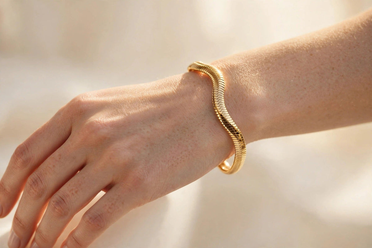 Gold Snake Chain Bracelet lifestyle