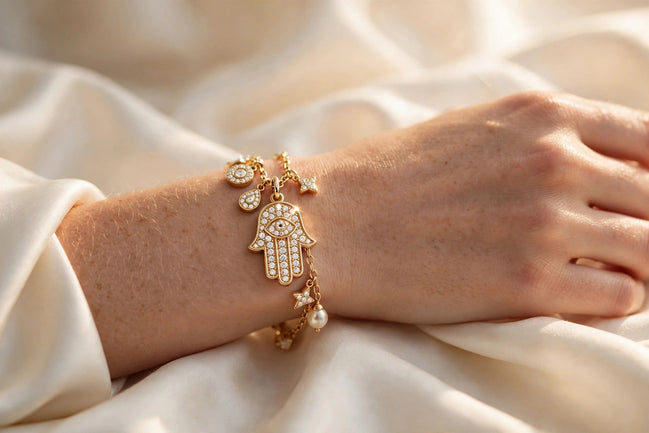 Hamsa Diamond Charm lifestyle