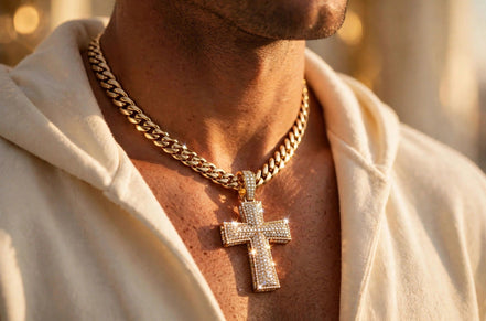 Iced Cross Pendant XL lifestyle