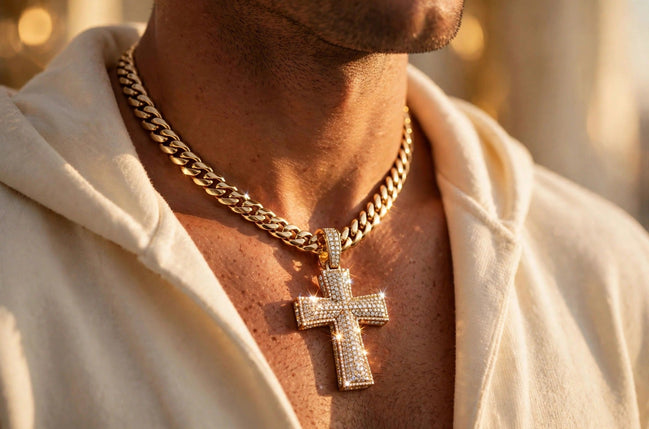Iced Cross Pendant XL lifestyle