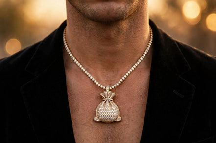Iced Money Bag Pendant lifestyle