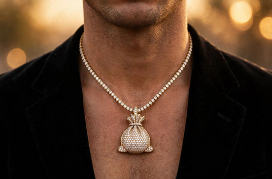 Iced Money Bag Pendant lifestyle