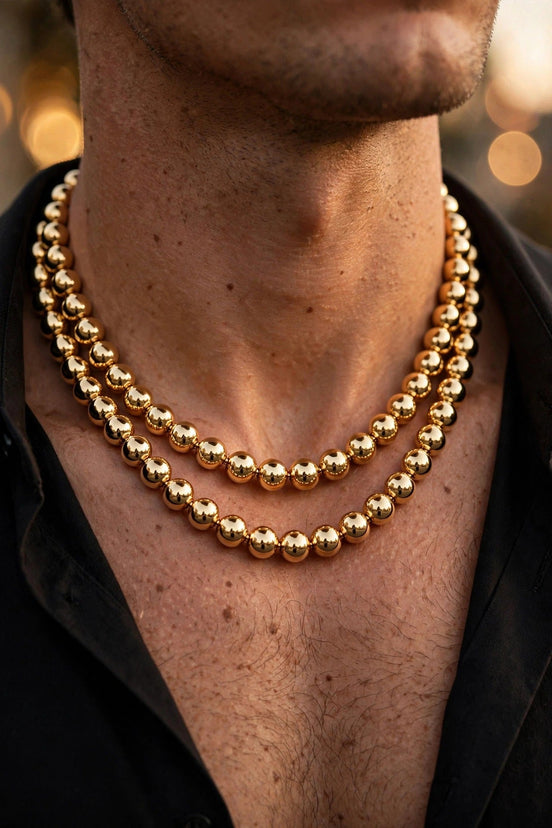 Men's Gold Bead Chain lifestyle