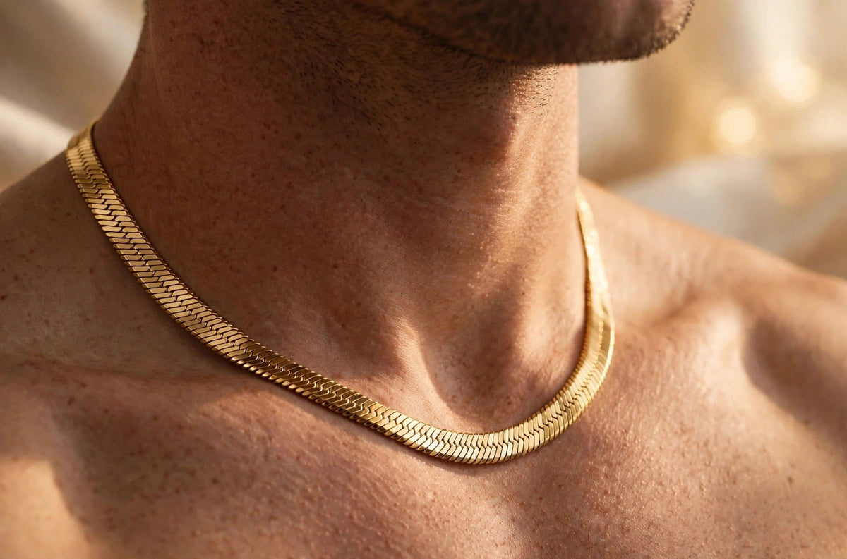 Men's Herringbone Chain lifestyle