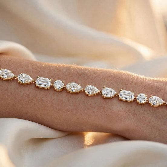 Mixed-Cut Diamond Line Bracelet lifestyle
