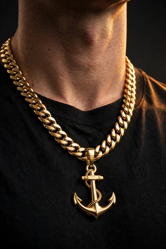 Anchor Gold Pendant lifestyle