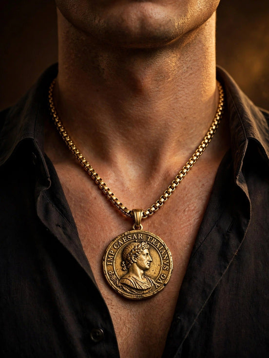 Roman Coin Medallion Pendant lifestyle