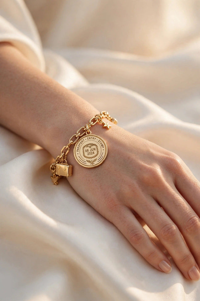 Passport Stamp Charm lifestyle