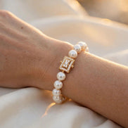 Pearl Diamond Clasp Bracelet lifestyle