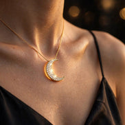 Crescent Moon Diamond Pendant lifestyle