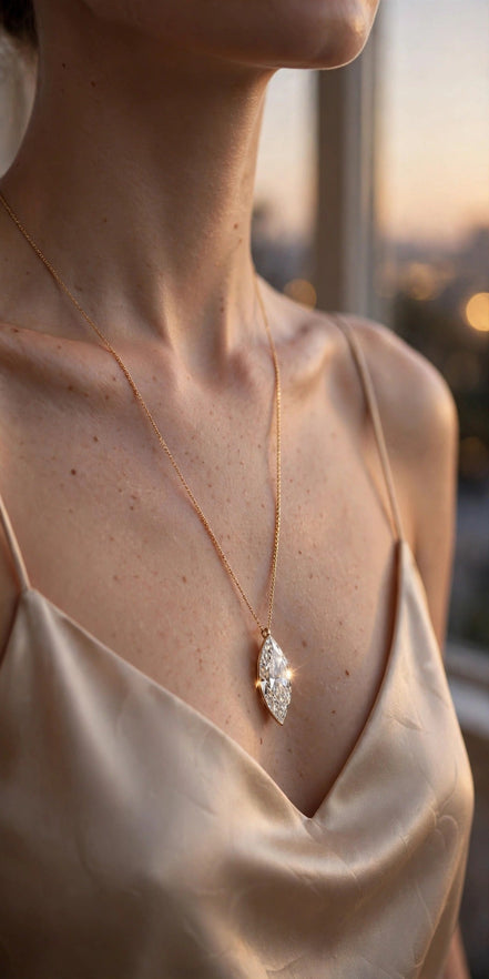 Long Marquise Drop Necklace lifestyle
