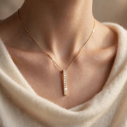 Vertical Diamond Bar Pendant lifestyle