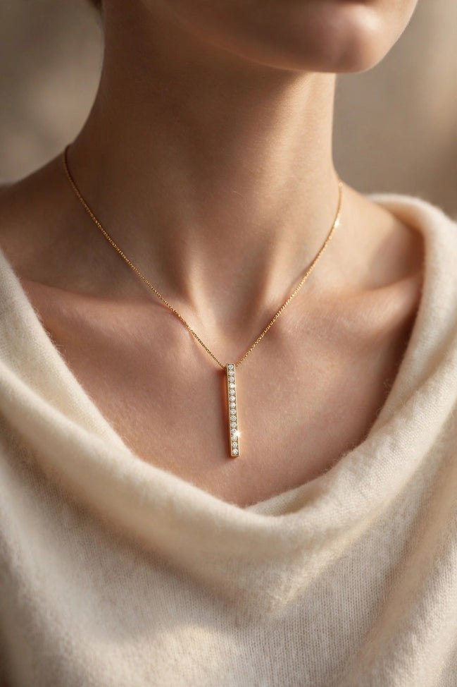 Vertical Diamond Bar Pendant lifestyle