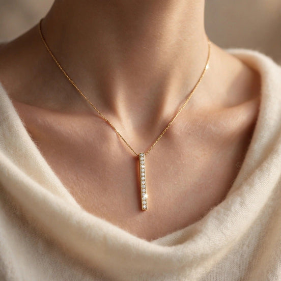 Vertical Diamond Bar Pendant lifestyle