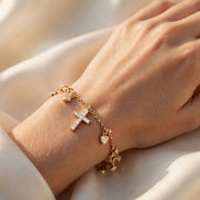 Petite Cross Diamond Charm lifestyle