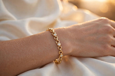 Rolo Diamond Station Bracelet lifestyle