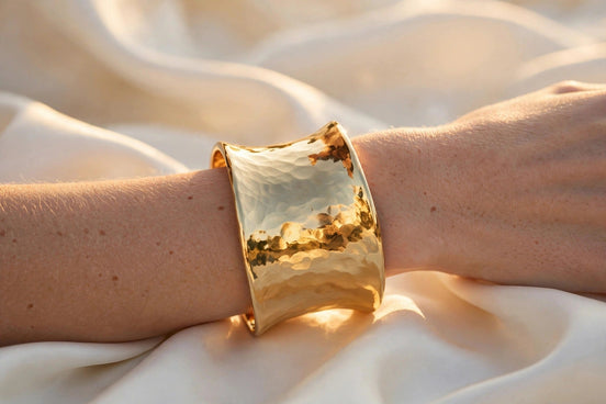Sculptural Gold Cuff lifestyle