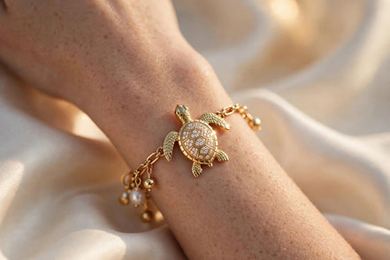 Sea Turtle Diamond Charm lifestyle