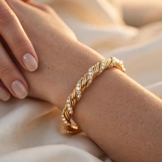 Twisted Cable Diamond Bangle lifestyle