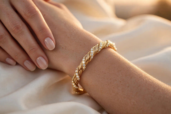 Twisted Cable Diamond Bangle lifestyle