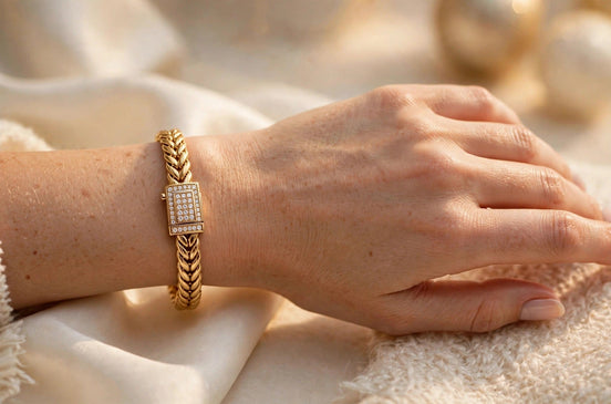 Wheat Chain Diamond Bracelet lifestyle