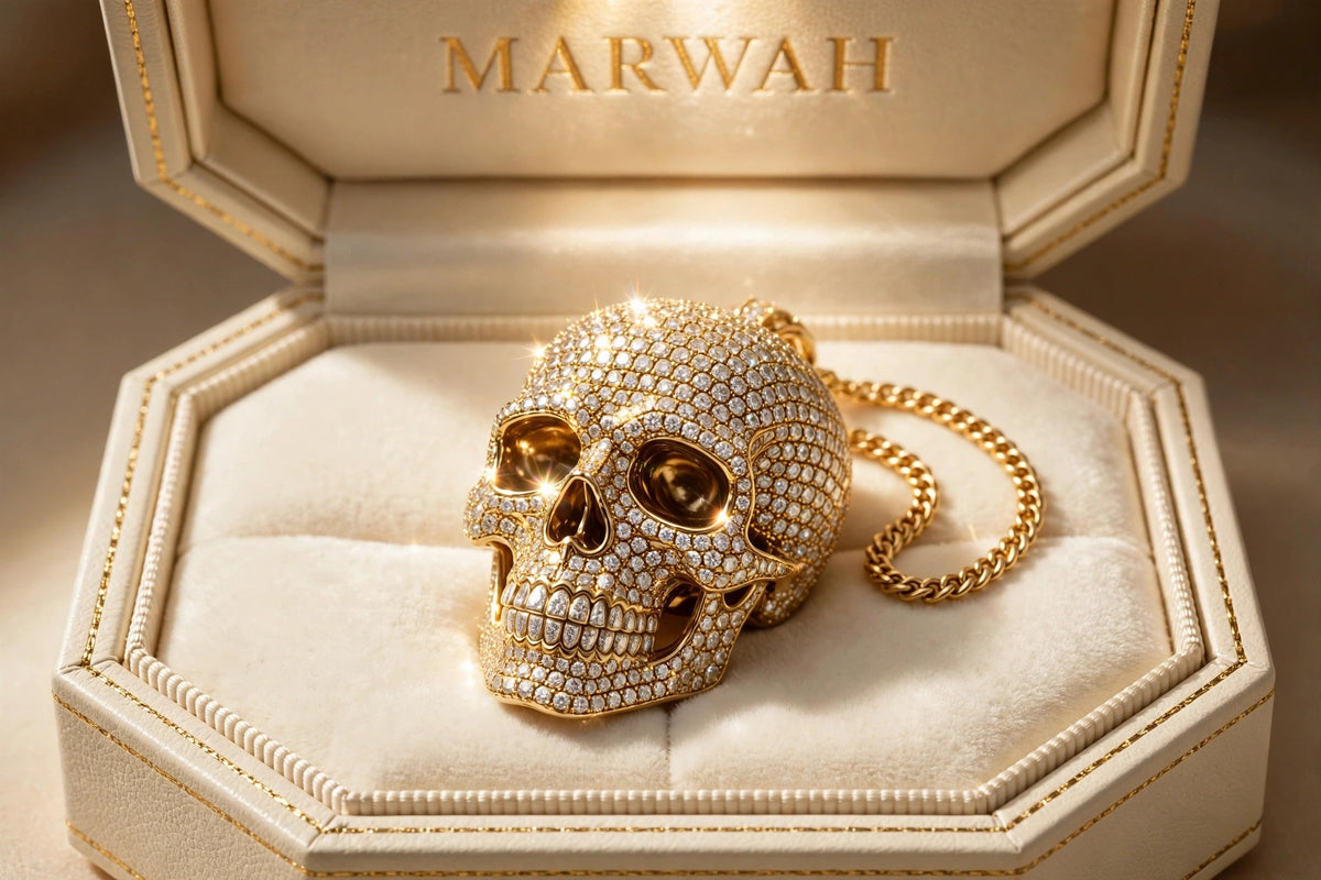 3D Iced Skull Pendant