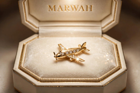 Airplane Diamond Charm