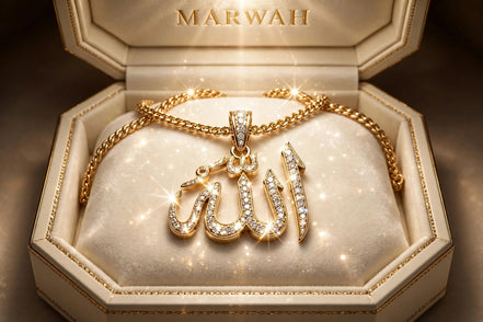 Allah Diamond Pendant in the MARWAH ivory box
