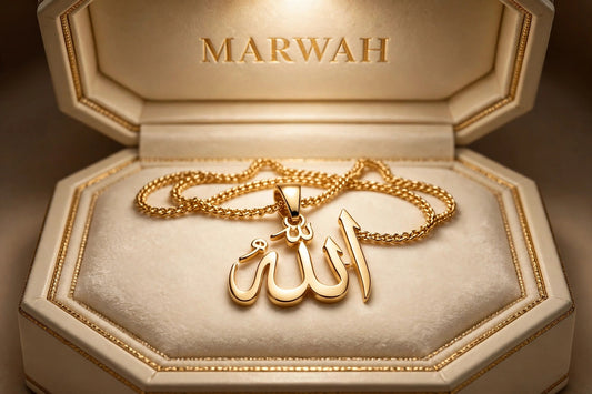Allah Gold Pendant in the MARWAH ivory box