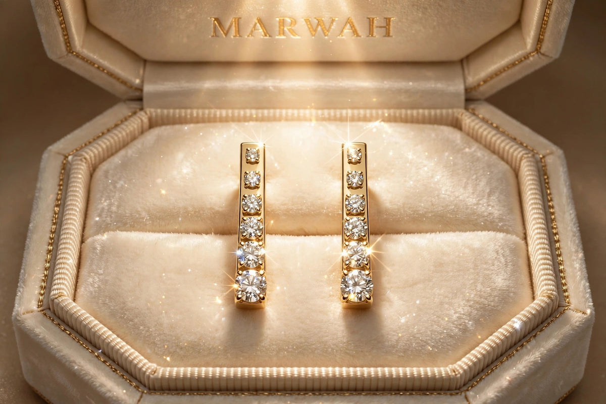 Linear Bar Diamond Studs