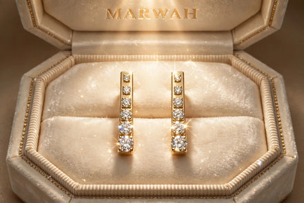 Linear Bar Diamond Studs