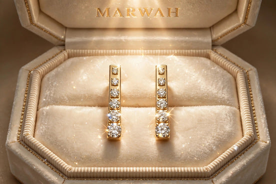 Linear Bar Diamond Studs