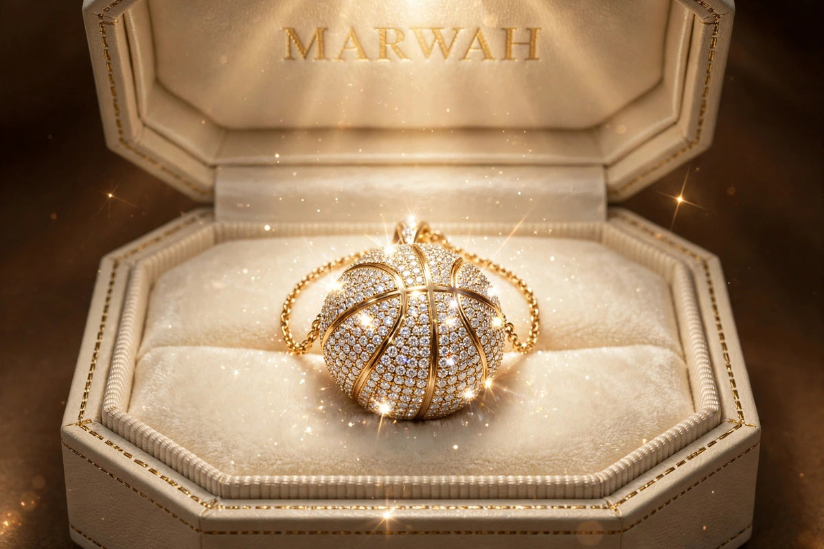 Iced Basketball Pendant